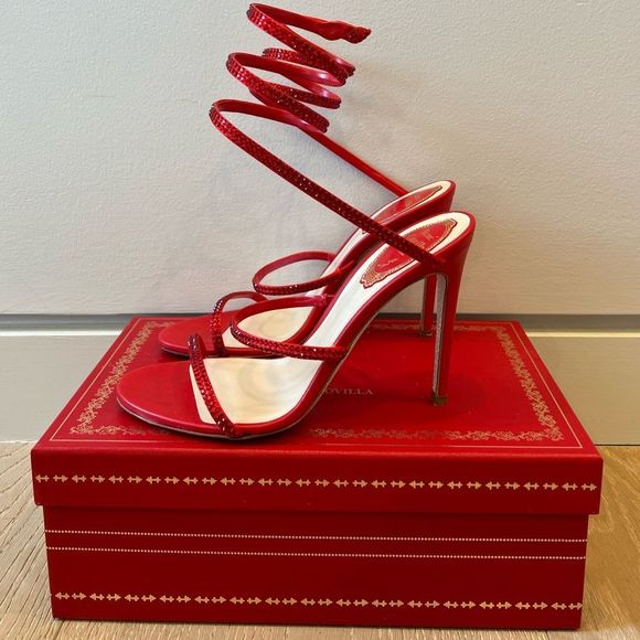 RENE CAOVILLA CLEO SATIN SANDALS - Picture 5 of 10